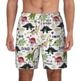 thumbnail image 2 of Picia Dinosaur pattern Mens Swim Trunks with Compression Liner Stretch Beach Shorts Quick Dry with Zipper Pockets No-Chafing Board Shorts-Large, 2 of 9