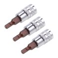 thumbnail image 5 of Uxcell 1/4" Drive x 4mm Standard Metric Hex Bit Socket, S2 y Cr-V Acero 3 Pack, 5 of 5