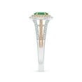 thumbnail image 3 of Angara Natural 0.4 Ct. Emerald with Coffee Diamond Halo Ring in 14K White & Rose Gold for Women (Ring Size: 12), 3 of 10