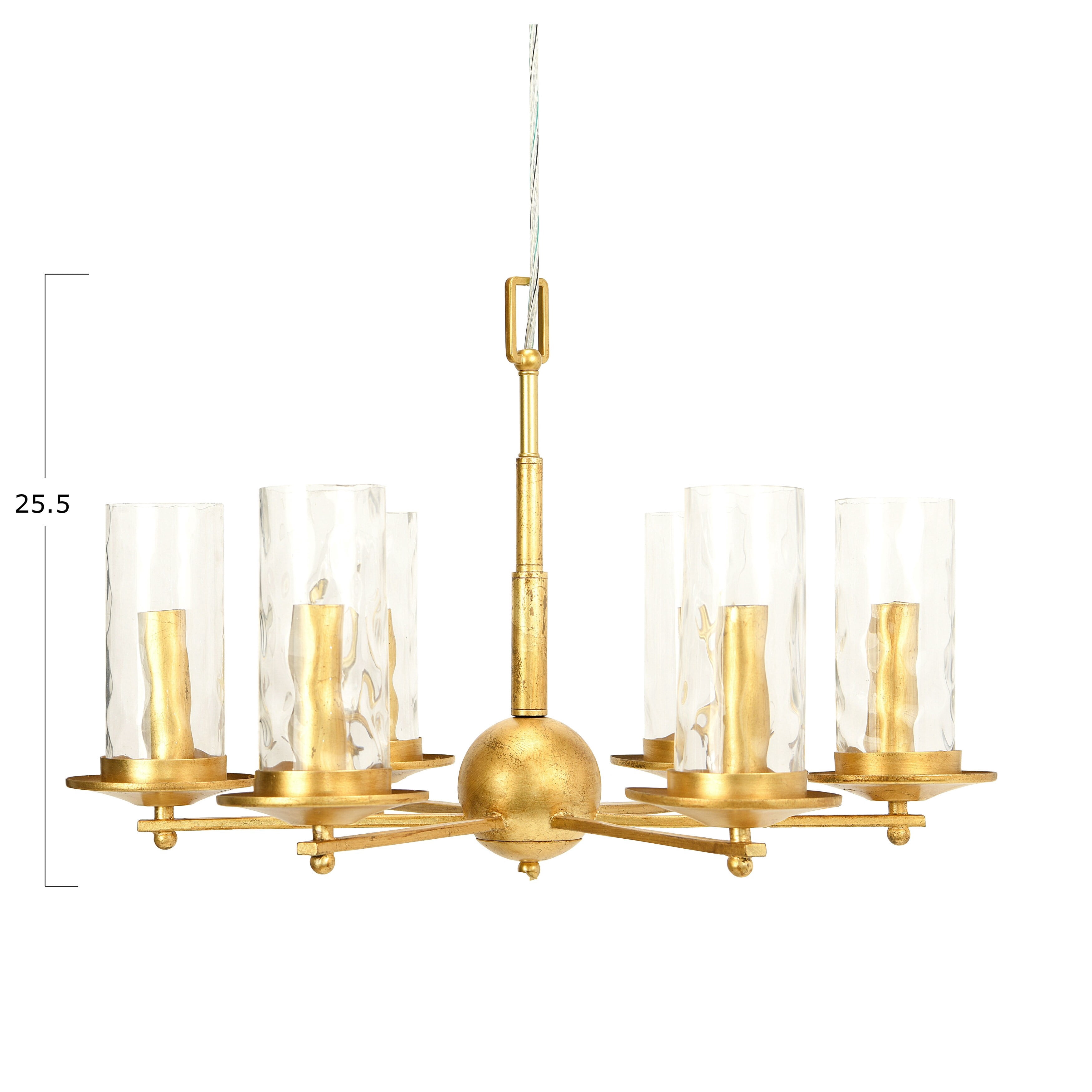 Ember Interiors Antiqued Gold 6-Light Chandelier