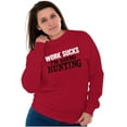 thumbnail image 4 of Work Sucks Going Hunting Funny Unisex Plus Fleece Graphic Sweatshirt Brisco Brands 2X, 4 of 5
