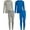 Grey/Royal, variant on Arctic Hero Boys' Thermal Underwear - 4 Piece Waffle Knit Top and Long John Set (Size: 2-18)