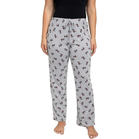 

Mickey Mouse Pajama Pants All-Over Disney Women s Plus Size Lounge Wear Gray