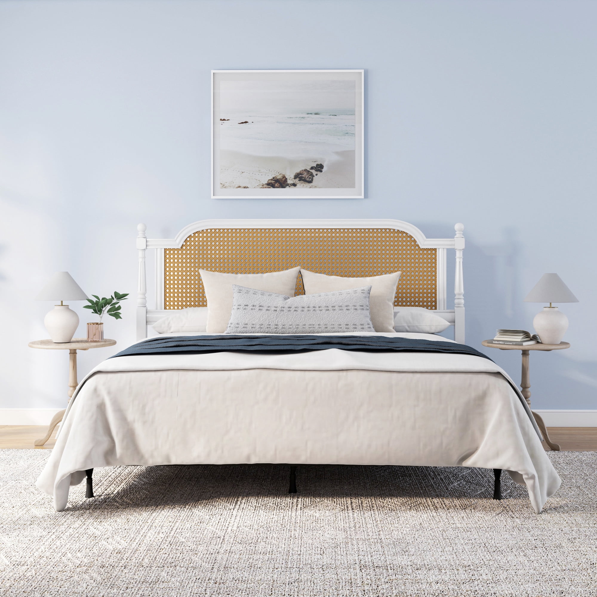 Hillsdale Furniture Melanie King Headboard with Metal Frame, White