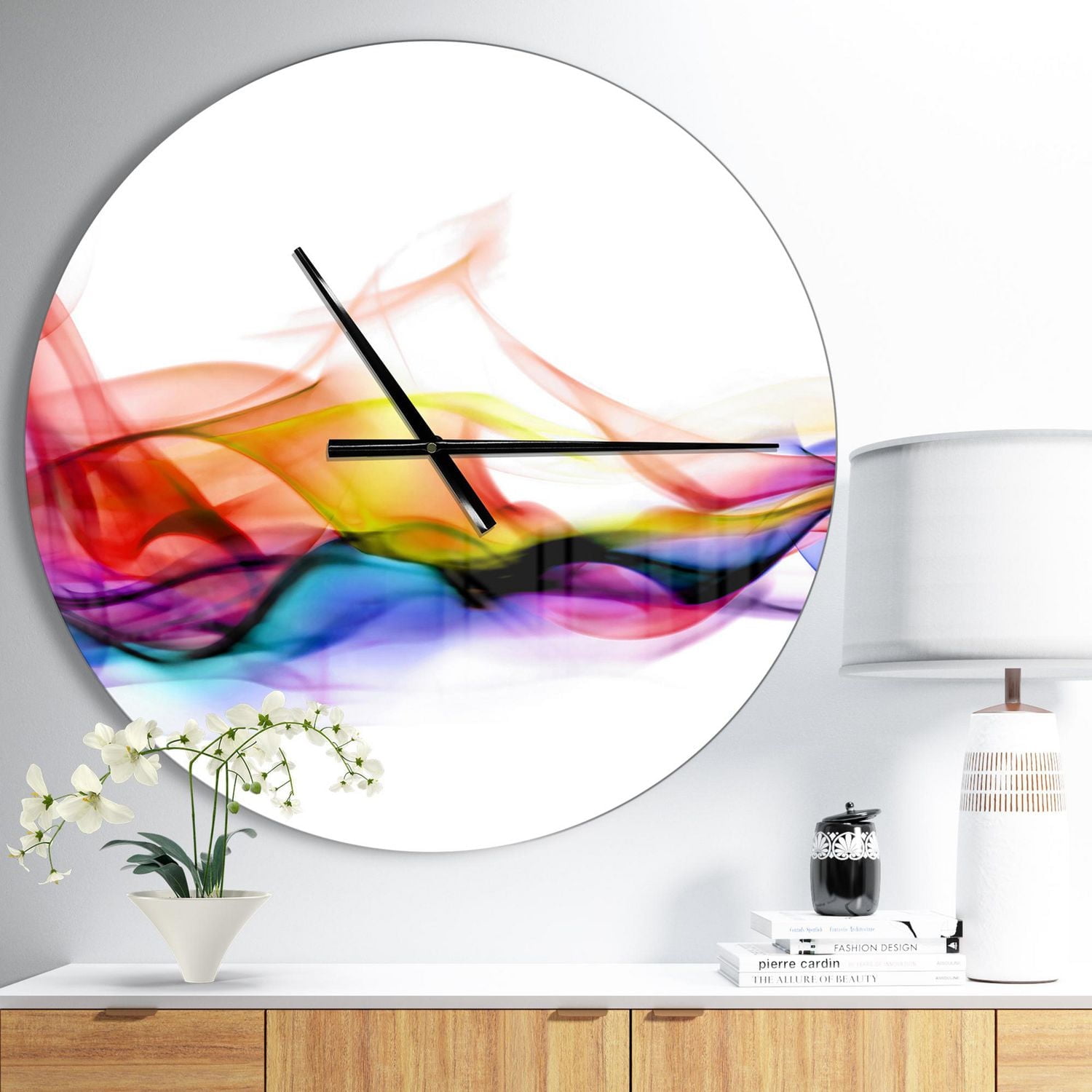 Designart 'Abstract Smoke ' Modern wall clock