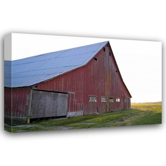 Dana Styber 18x13 Gallery Wrapped Canvas Wall Art Titled - Red Barn at Sunset
