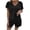 00 # Black, variant on REORIAFEE Women 2 Piece Outfits Slim Fit Workout Sets Streetwear Travel Outfit Women's Summer Short Sleeve V Neck Tops Shorts Comfortable Homewear Two Piece Set Khaki XXL