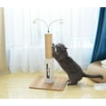 thumbnail image 4 of Vibrant Life 24.2"Laminated board Base Cat Jute Scratching Post with 2 Interactive Toys, Brown & Beige, 4 of 6