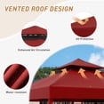 thumbnail image 5 of INTER HUT 8x8 Metal Patio Double Soft Roof Gazebo Outdoor Canopy Tent with Netting, Ceiling Hook, Shelves, 5 of 8