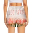 thumbnail image 4 of Goofa Hello Spring Printed Women 2 in 1 Running Shorts,Quick Dry Athletic Workout Shorts,High Waisted Athletic Shorts with Liner Pockets-Small, 4 of 9
