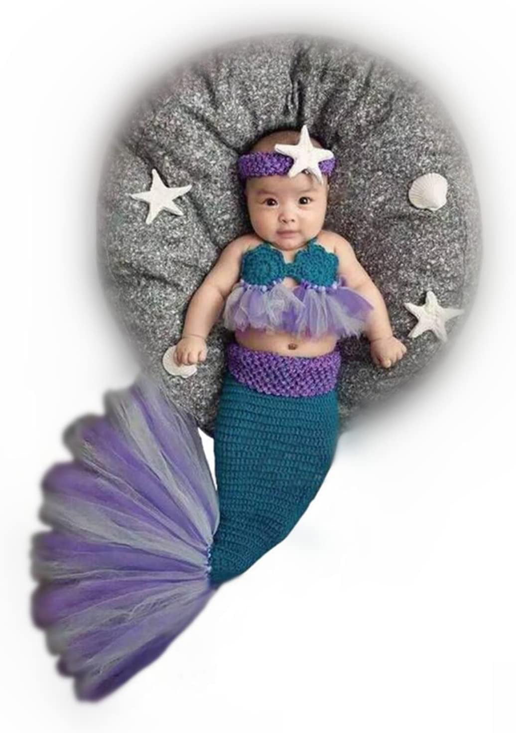 Newborn Baby Infants Crochet Turtle Mermaid Clothes Costume Photo Photography US 