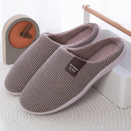 

Men Slippers Autumn And Winter Indoor And Outdoor Fashion Simple Wave Texture Design Comfortable Flat Warm D 8.5
