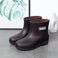 thumbnail image 2 of FRSASU Women's Rain Boots Ankle Rainboot Anti Slipping Waterproof Casual Garden Outdoor Kitchen Hiking Camping Boots Brown, 2 of 7