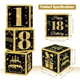 thumbnail image 3 of Cheinxy 18th Birthday Decorations Boxes With Birthday Banner for Men or Boy- 4PCS Black Gold Time To Adult 18th Birthday Balloons Boxes,18 Year Old Party Supplies for Men Boy, 3 of 9