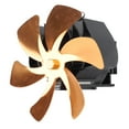 thumbnail image 2 of Ventilador de estufa de leña con 6 aspas, silencioso, con tubo de humos, para colgar en la pared, ecológico, color dorado, 2 of 14