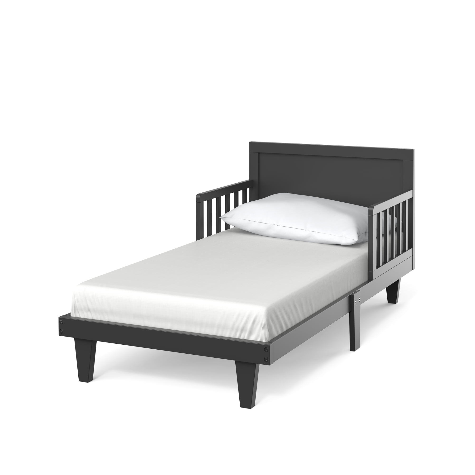 Child Craft Tremont Toddler Bed with Guard Rail, Ebony Black