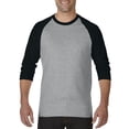 thumbnail image 2 of Gildan Heavy 3/4 Sleeve GryBlk, 2 of 2