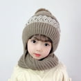 thumbnail image 2 of Women's Bomber Hats Girls Winter Slouchy Knit Warm Hats Wool Cap Scarf Integrated Pullover Cap Cute Parent Child Knitted Hat, Women's Accessories Bomber Hats, 2 of 3