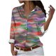 thumbnail image 2 of Fiudx Ofertas y Liquidaciones Camisa con Botones de Solapa Estampada de Serie Informal Regular de Manga Larga para Mujer, 2 of 5