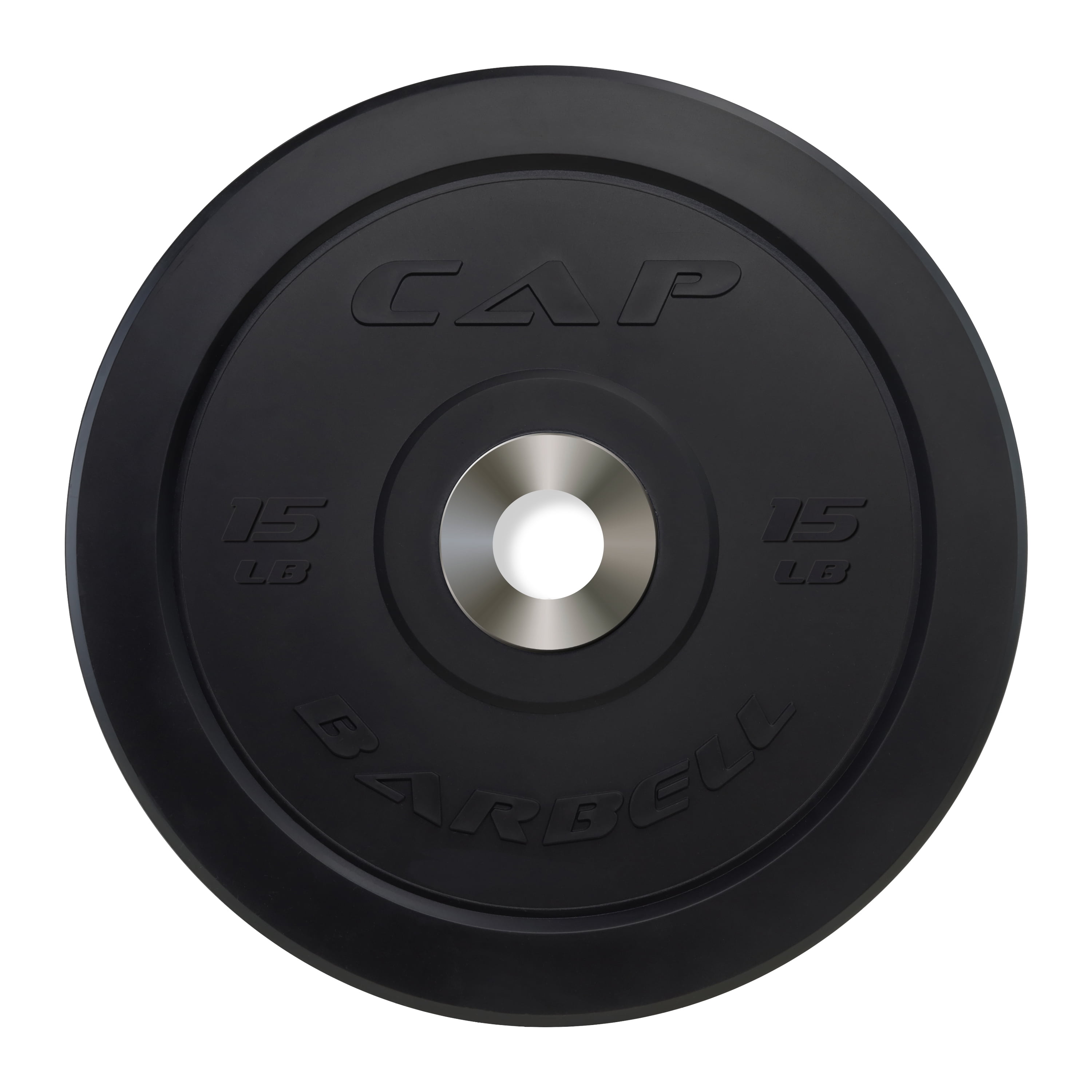(2 pack) CAP 15 lb Olympic Bumper Plate, Black