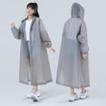 thumbnail image 3 of Huepoe Adult Waterproof Raincoat Hooded Mid-Length Tear-Resistant EVA Rain Poncho for Travel Outdoor, 3 of 8
