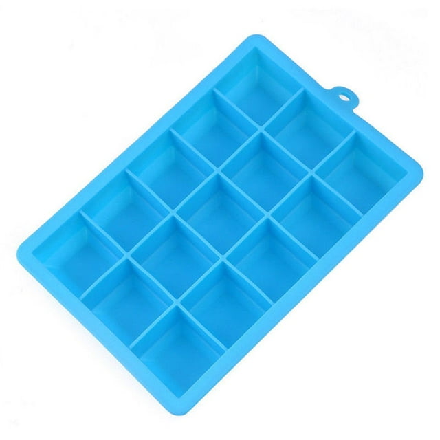 Ice Cube Mold Silicone Large Ice Cube Mold 15-Grid Mould Tray Maker Rectangle Kitchen Bar Tool