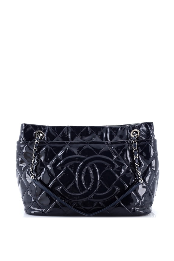 Pre-Owned Timeless CC Shopping Tote Quilted Patent Medium By Rebag