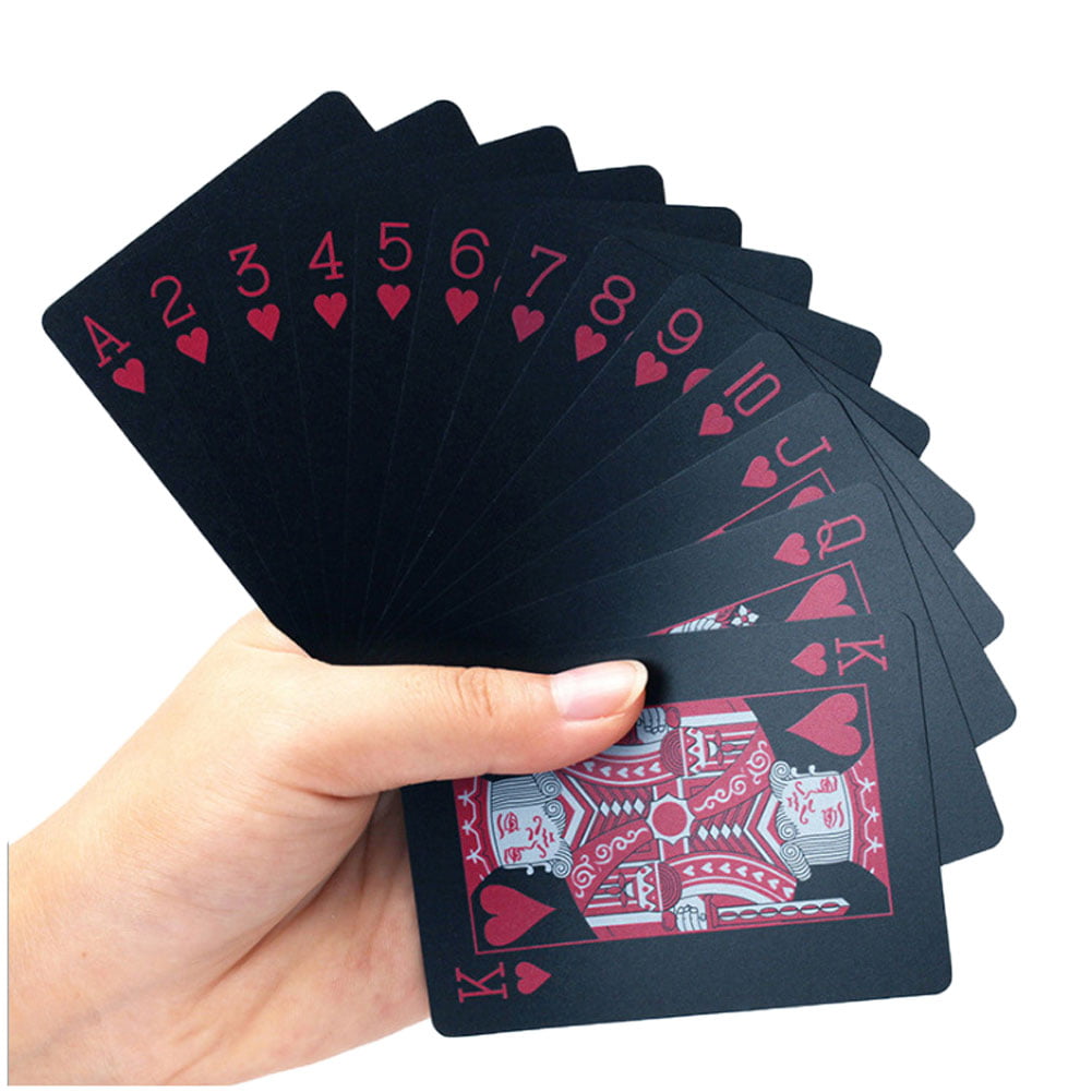 New Waterproof Black Red Playing Cards PVC Poker Casino Creative Durable Game 