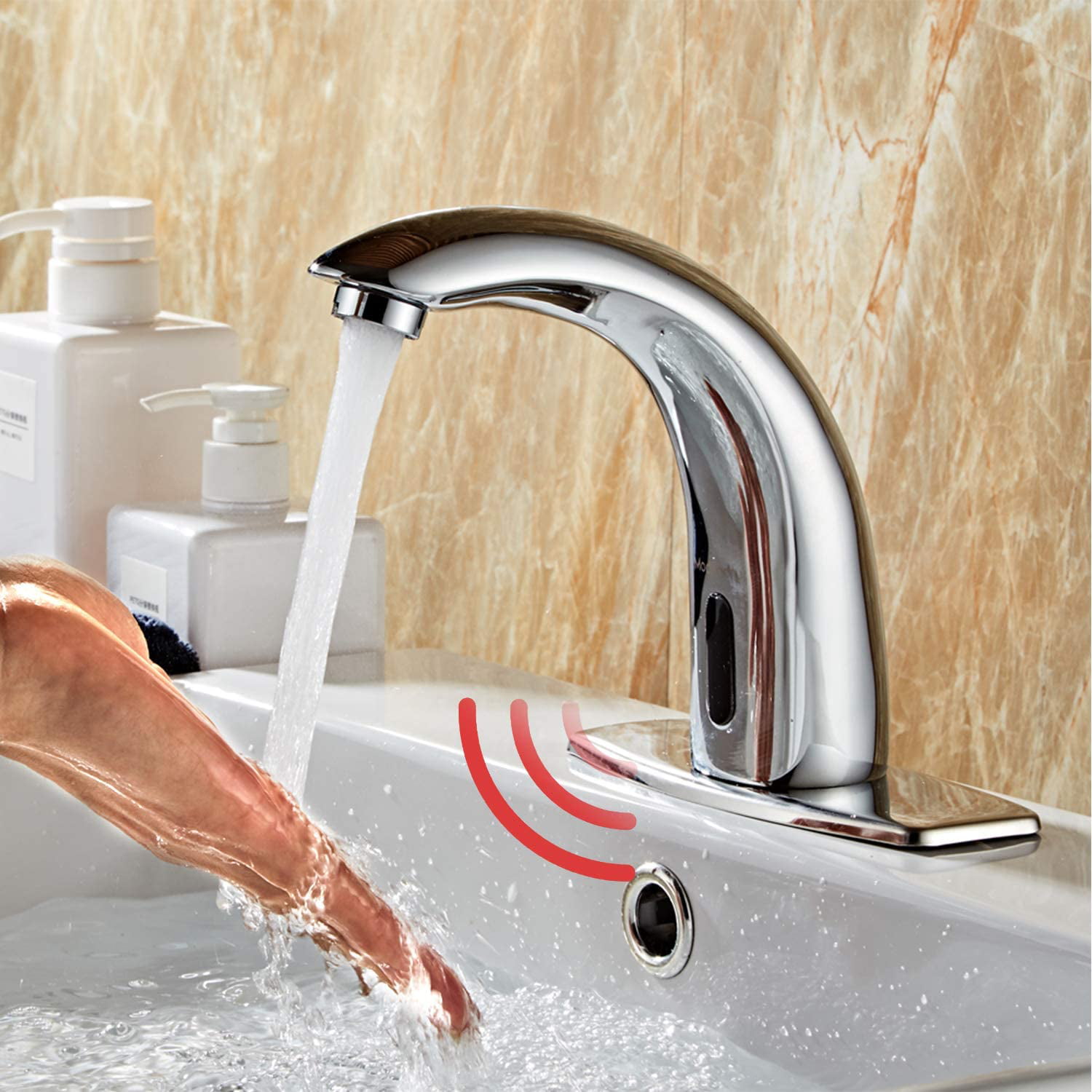 Automatic Infrared Sensor Faucet Kitchen Bathroom Sink Water Tap Kit Touchless Faucets with with Control Box 