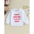 thumbnail image 2 of Bagilaanoe Baby Girl Boy Christmas Sweatshirt Newborn Long Sleeve Letter Print Pullover 6M 12M 18M 24M Infant Fall Loose Tee Tops, 2 of 8