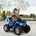 thumbnail image 3 of Costway 12V Kids Ride On ATV Electric 4-Wheeler Quad 2 Speeds with Mp3 & Headlights Blue, 3 of 7