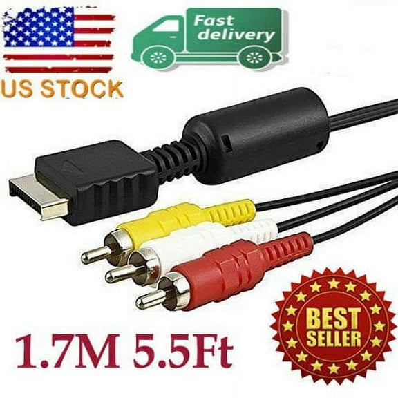 AV TV Component Composite Audio Video AV Cable Cord for Sony PlayStation PS2 PS3