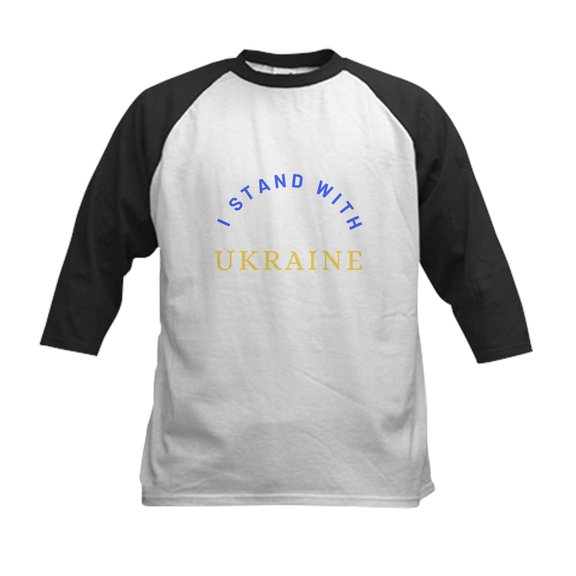 CafePress - Solidarity With UKRAINE Baseball Jersey - Kids Cotton Baseball Jersey, 3/4 Sleeve Shirt
