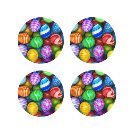 

Leather Coasters with Heat-resistant for Drinks Colorful Easter Eggs1 -标题2 Round Shape
