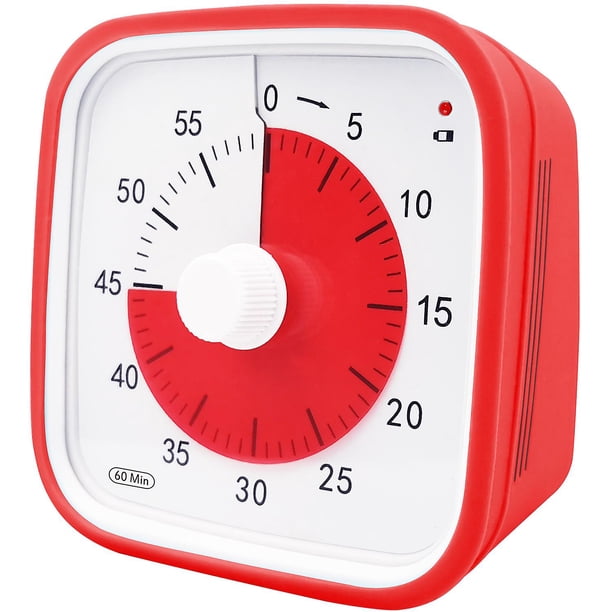 Temporizador visual de cuenta regresiva, temporizador visual de aula de gran tamaño para niños y adultos, reloj temporizador de cocina mecánico duradero