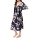 thumbnail image 4 of INSPIRE CHIC Camisones de flores para mujeres, mumu, con mangas largas, vestidos de casa, pijamas, nighshirts 2XL Azul, 4 of 6