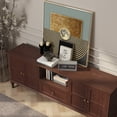 thumbnail image 3 of CBJCBJ 67"Mid-Century Modern TV Stand for TVs up to 75" ,Media Console With Storage and Adjustable Partition , Brown, 3 of 9