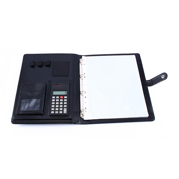 Mgaxyff Leather Conference Folder,Calculator A4 Conference Folder