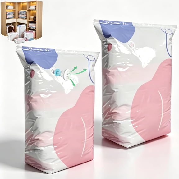 Stereoscopic No-Pump Compression Bag, New Upgraded No-Pump Vacuum Storage Bags, Heavy-Duty Press & Seal Compression Bag for Storage Bedding,Comforters,Off-Season Gear