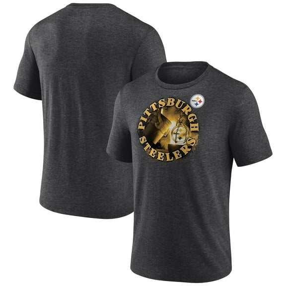 Men's  Charcoal Pittsburgh Steelers Sporting Chance Tri-Blend T-Shirt
