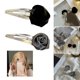 thumbnail image 2 of Flower Snap Clip Girls Kid Hairpins Rose Hair Clip Rose with Rose Handmade Hairpins Snap Hairpins Silver, 2 of 4