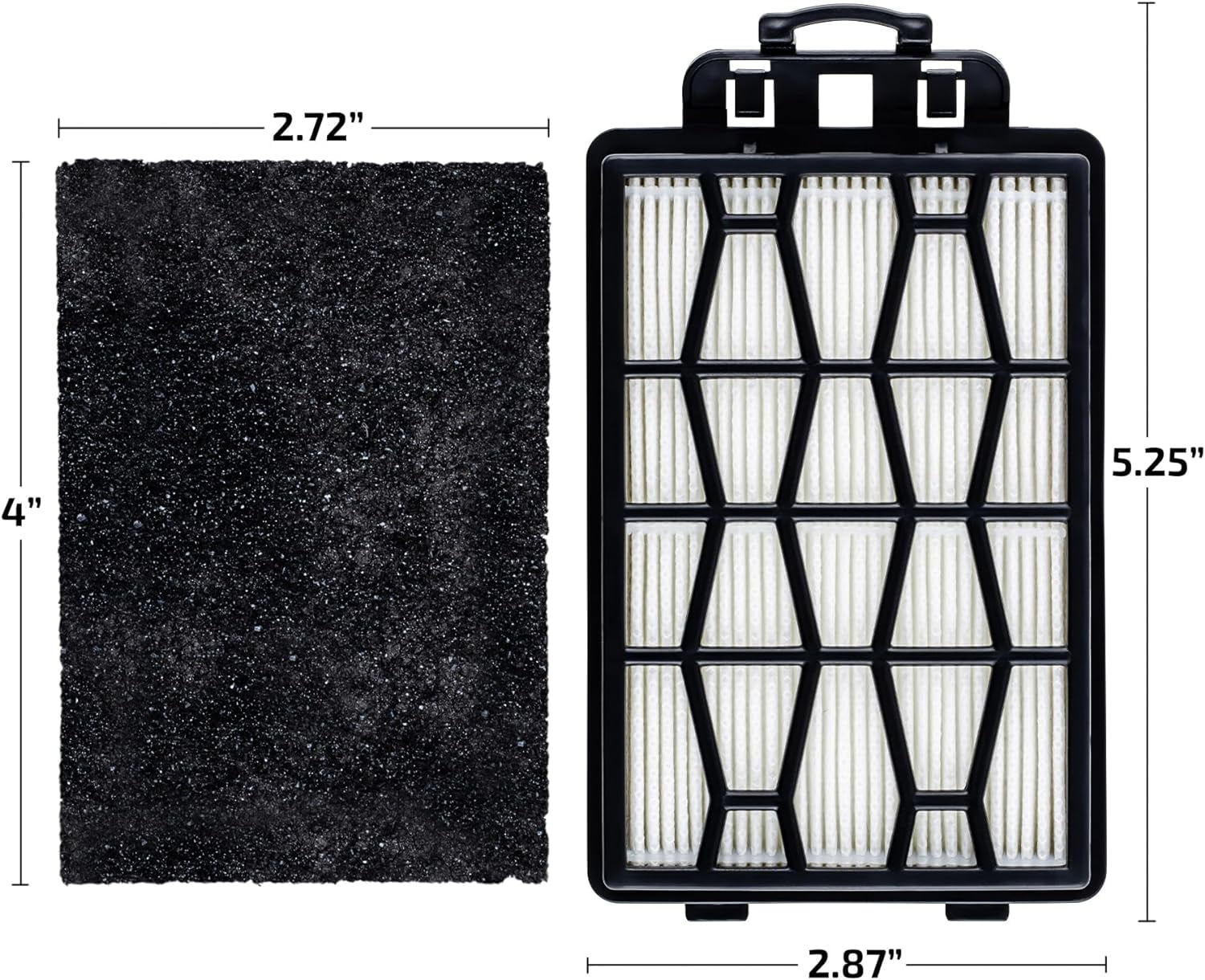 OVENTE Replacement Filter for ST1600B Vacuum Cleaner (Pack of 2), Efficiently Trap Small Particles, Easy to Remove and Install, Black ACPST167122
