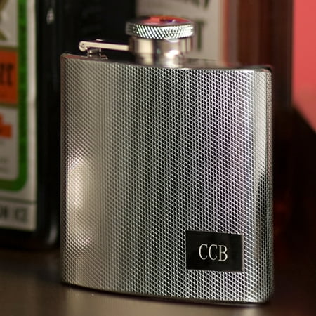 Textured Flask - Personalized Flask - Textured Stainless Steel