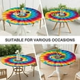 thumbnail image 7 of Colorful Tie Dye Mandala Pattern Round Fitted Tablecloth with Elastic Edge,Dining Table Cover Waterproof,Outdoor Round Tablecloth for Camping,Dining,Indoor and Outdoor, 7 of 7