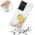 thumbnail image 3 of Samsung Galaxy S21 Ultra 5G 6.8" Case,Creativity Clear Quicksand Glitter Flowing Liquid Floating Soft TPU Case w/Stand Bling Diamond Sparkle Phone Cover for Galaxy S21 Ultra  Colorful Gold, 3 of 14