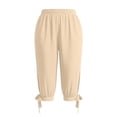 thumbnail image 4 of yillto Womens Capri Pants Elastic Waist Drawstring Shorts Causal Loose Short Pants with Pockets, 4 of 5