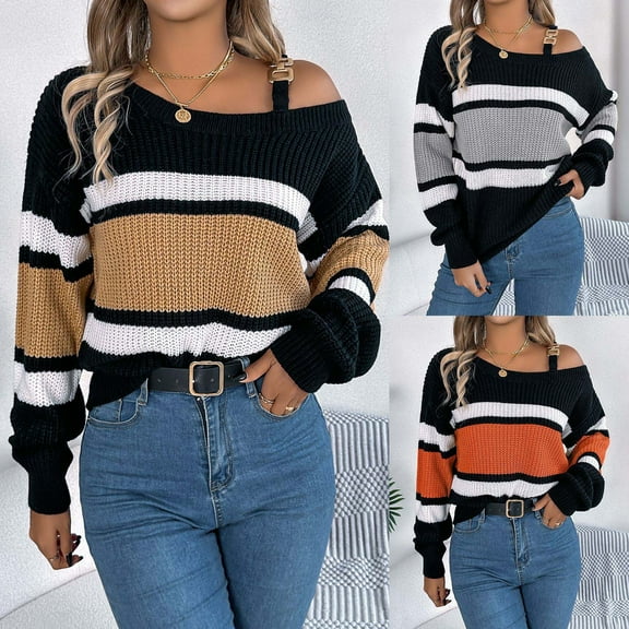 Sentmoon Long Sleeve Blouses for Women Round Neck Color Block Workout Tops Oversized Stretchy and Flexible Loose Business Casual Outfits for Women Stylish Fall and Winter for Business Casual
