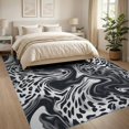 thumbnail image 3 of ODIKA 8'x10' Washable Area Rug Durable, Non-Slip Spotted Marbled Abstract Patchwork Bold Motif Cow Inspired Snack Playful for Living Room, Under Sectional, Family, 3 of 7