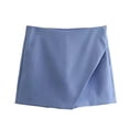 thumbnail image 6 of Women's Spring New Fashion Solid Color Asymmetric Skirts Casual High Waist Shorts Women-Black-M, 6 of 6