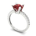 thumbnail image 2 of Solitaire with Accents Engagement Ring for Women - 1.71ct Natural Garnet in 14K White Gold Promise Ring, 2 of 6
